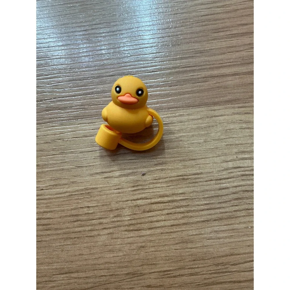 Cute Animal Straw Toppers Duck Bear Frog Reusable Drink Accessories‎ Set